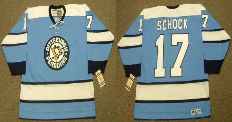 2019 Men Pittsburgh Penguins #17 Schock Light Blue CCM NHL jerseys